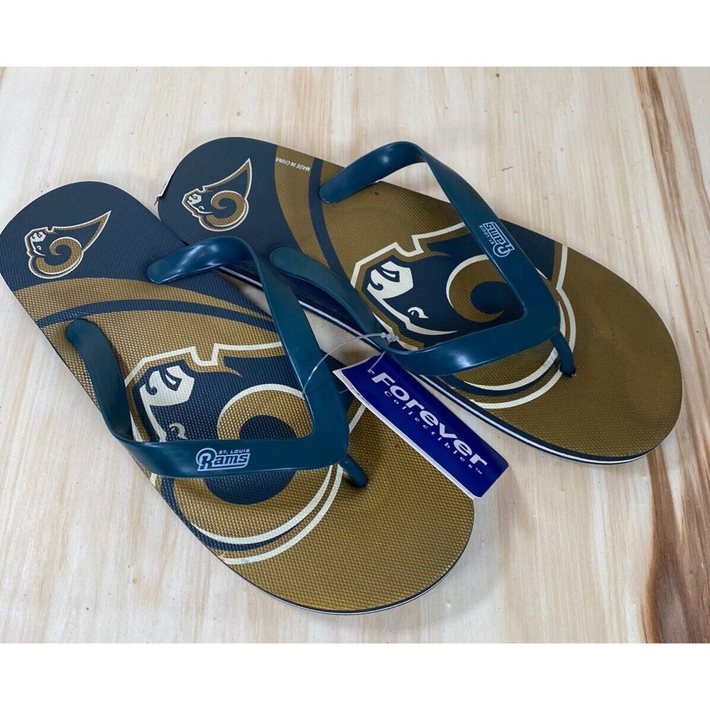 NFL St. Louis Rams Throwback Flip Flops Team Logo Football NWT Various Sizes